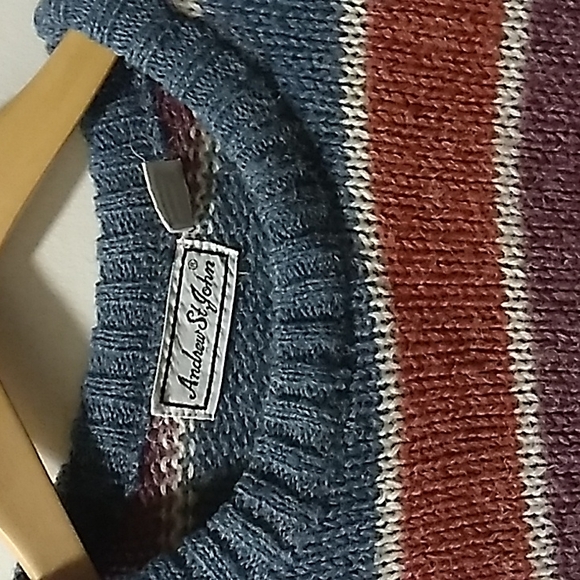 🔴 Vintage Andrew St. John Small Multicolored Sweater - Picture 4 of 5